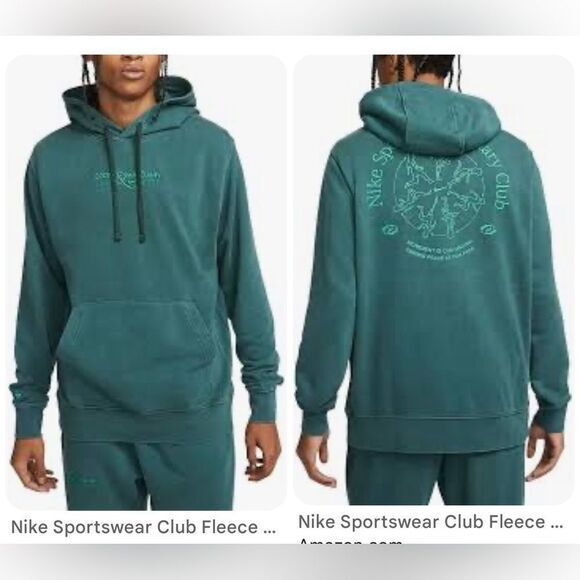 Nike Vintage Distressed Green Nike Hoodie Sweatshirt — Used, Size M - Picture 3 of 10